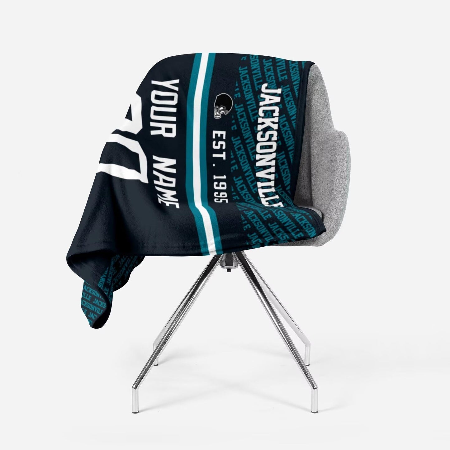 Custom Deep Navy Throw Blankets Jacksonville City