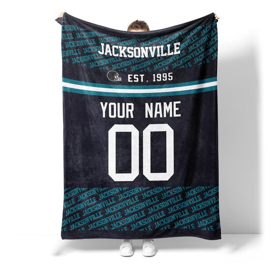 Custom Deep Navy Throw Blankets Jacksonville City