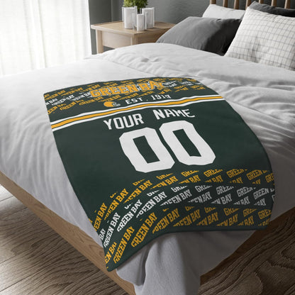 Custom Green Throw Blankets Green Bay City