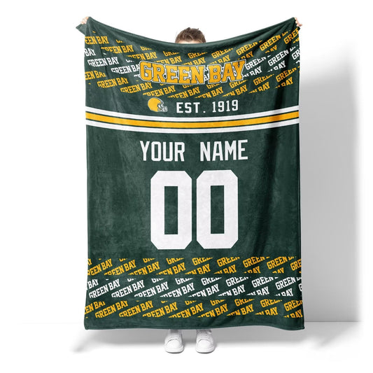 Custom Green Throw Blankets Green Bay City