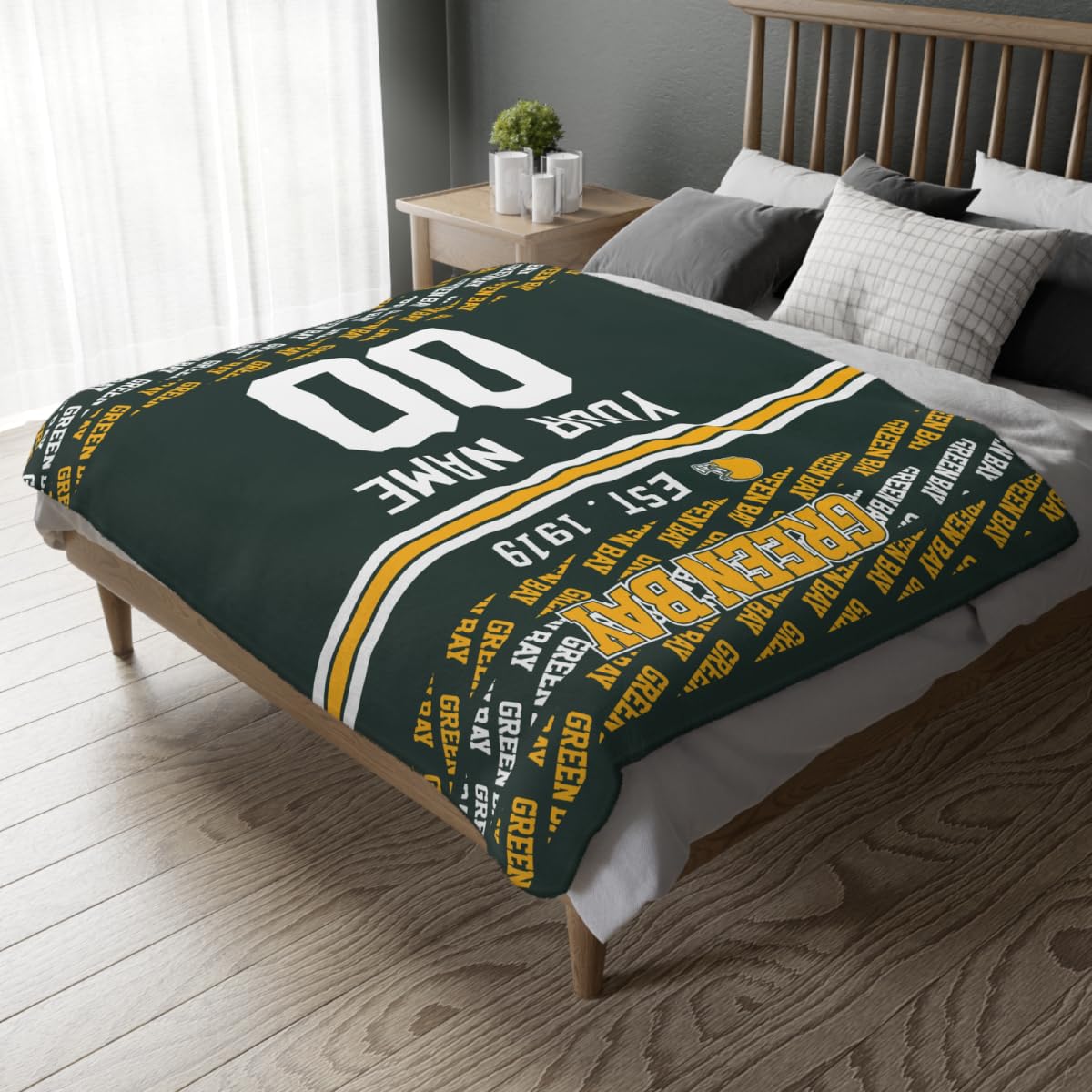 Custom Green Throw Blankets Green Bay City