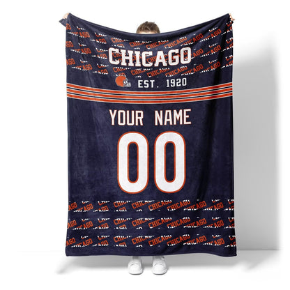 Custom Navy Throw Blankets Chicago City