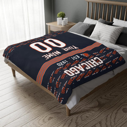 Custom Navy Throw Blankets Chicago City