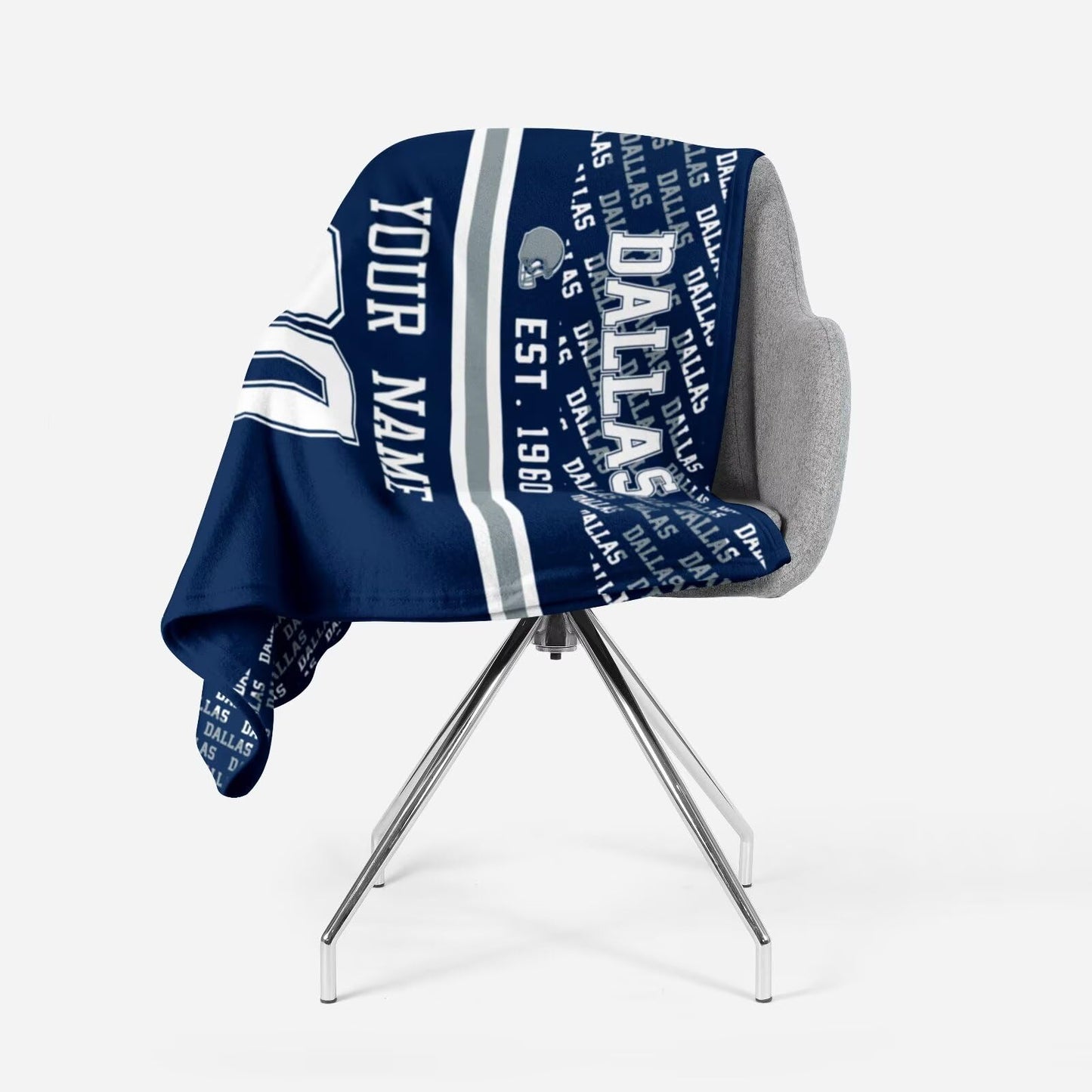 Custom Navy Throw Blankets Dallas City
