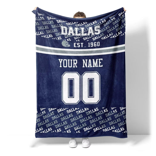 Custom Navy Throw Blankets Dallas City