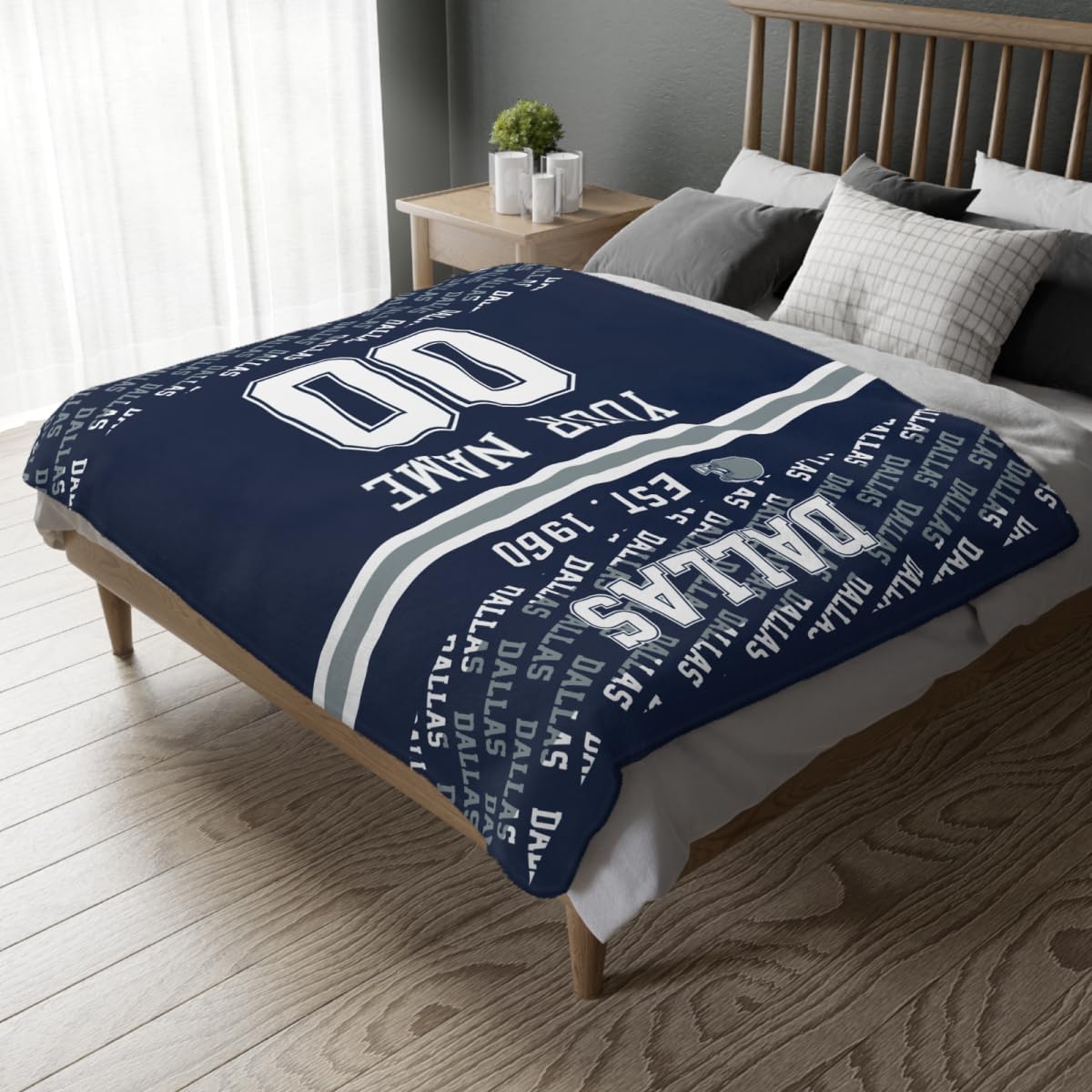 Custom Navy Throw Blankets Dallas City