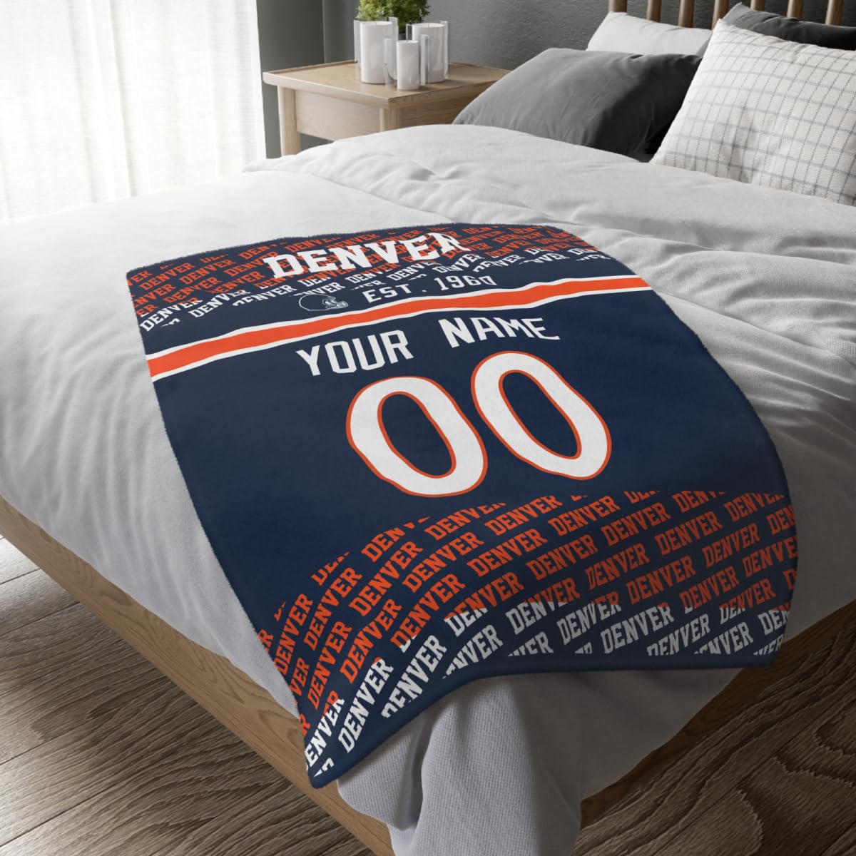Custom Navy Throw Blankets Denver City