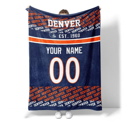 Custom Navy Throw Blankets Denver City