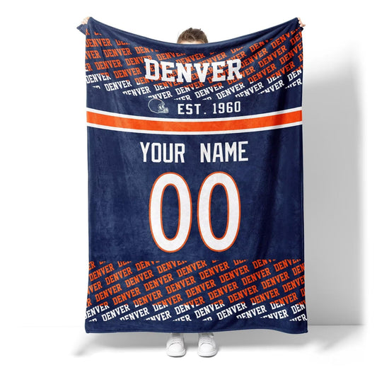 Custom Navy Throw Blankets Denver City