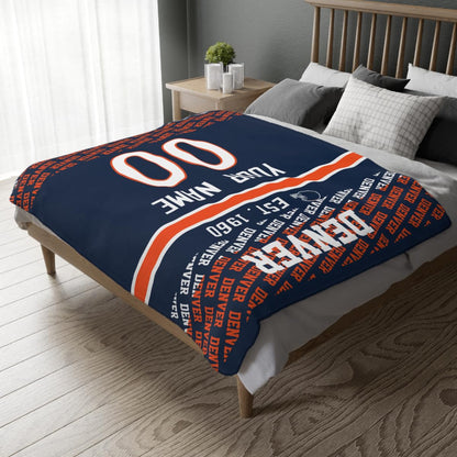 Custom Navy Throw Blankets Denver City