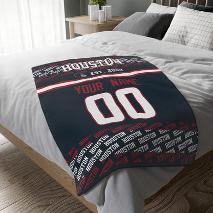Custom Navy Throw Blankets Houston City
