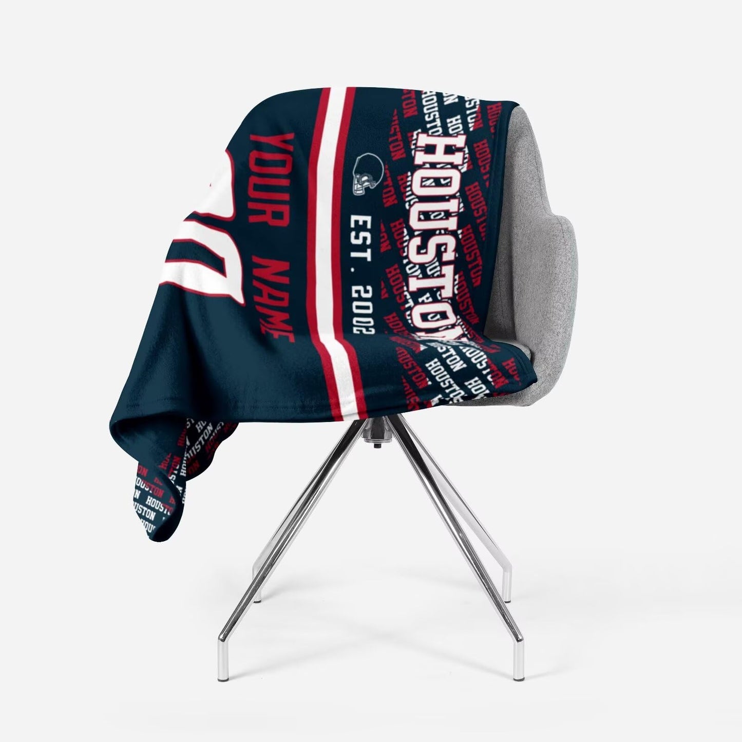 Custom Navy Throw Blankets Houston City