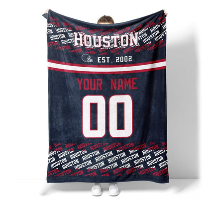Custom Navy Throw Blankets Houston City