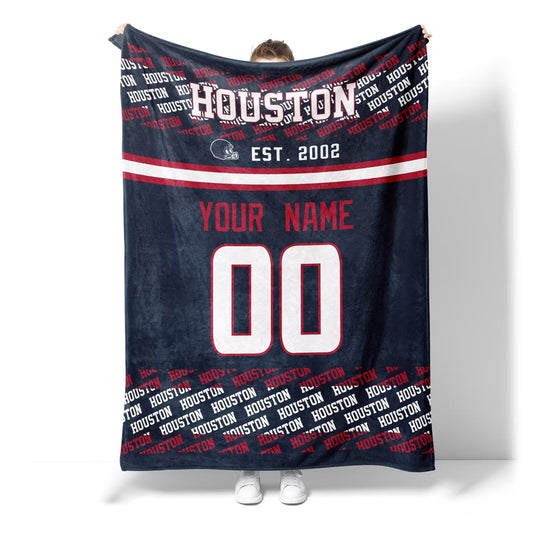 Custom Navy Throw Blankets Houston City