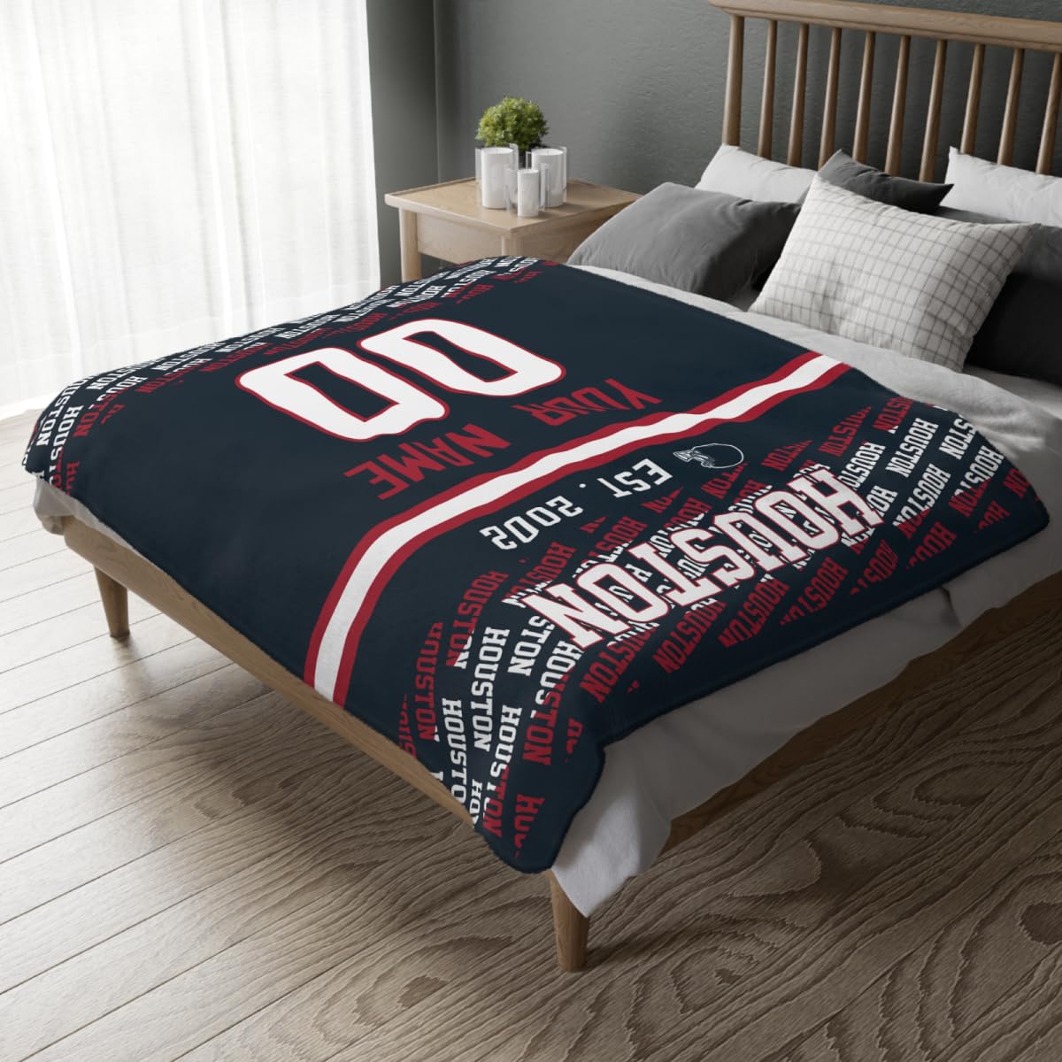 Custom Navy Throw Blankets Houston City