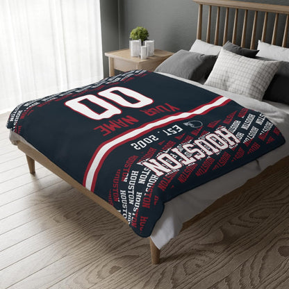 Custom Navy Throw Blankets Houston City