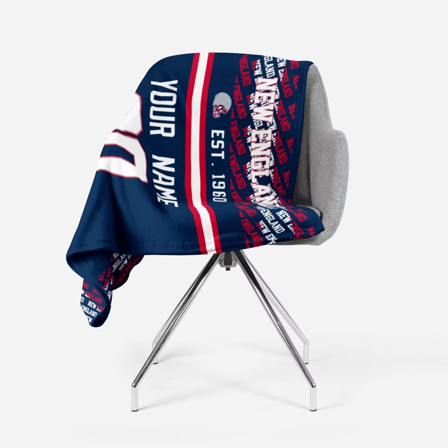 Custom Navy Throw Blankets New England City