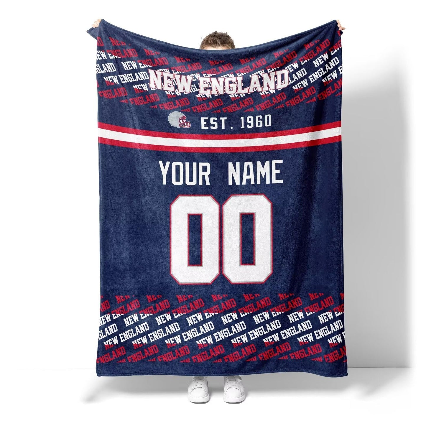 Custom Navy Throw Blankets New England City