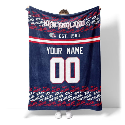 Custom Navy Throw Blankets New England City