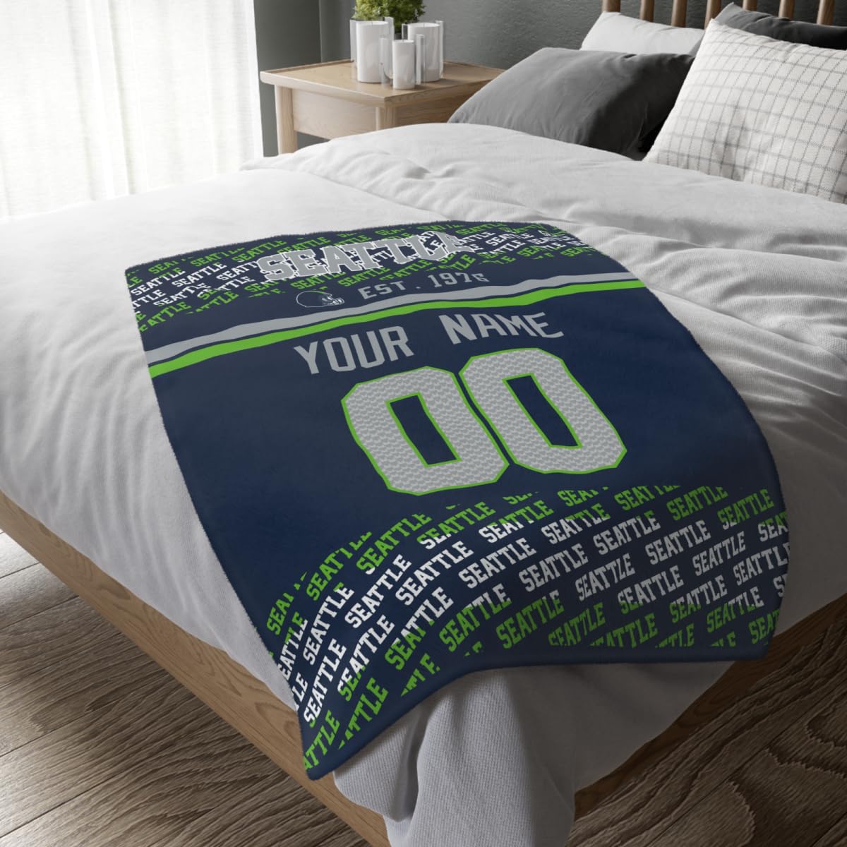 Custom Navy Throw Blankets Seattle City