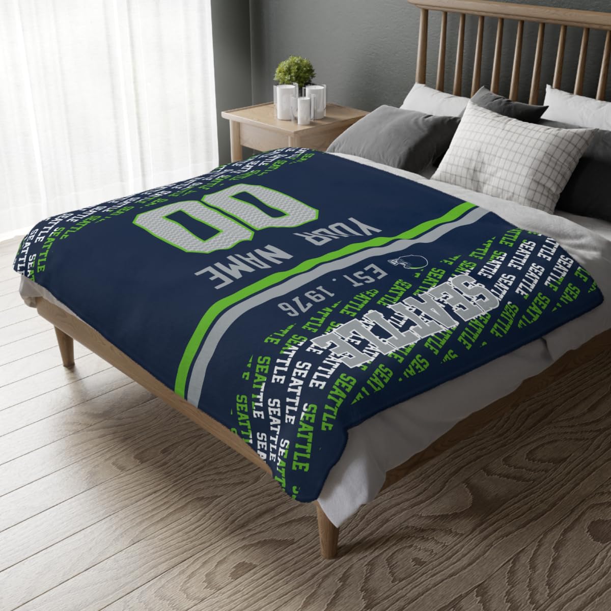 Custom Navy Throw Blankets Seattle City