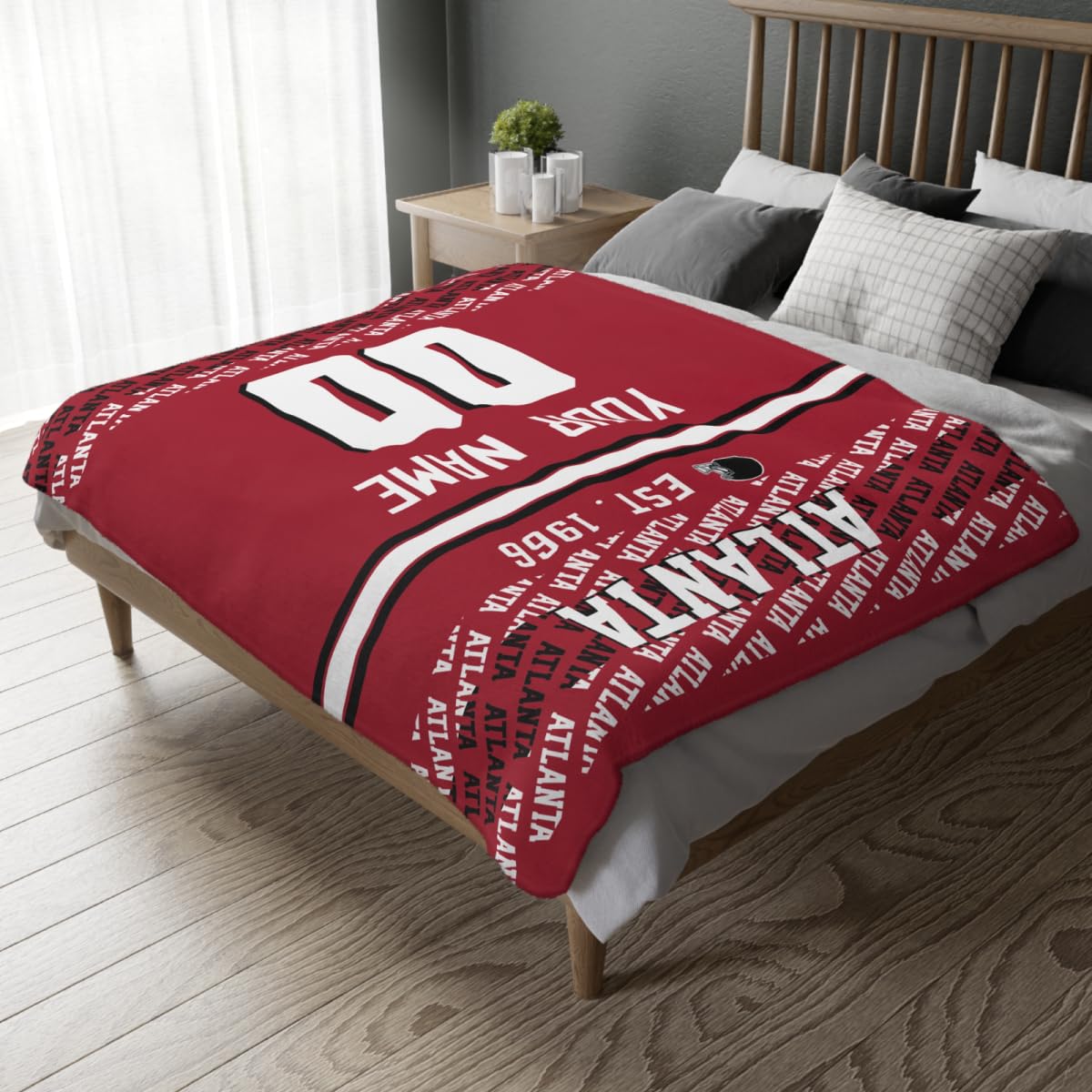 Custom Red Throw Blankets Atlanta City