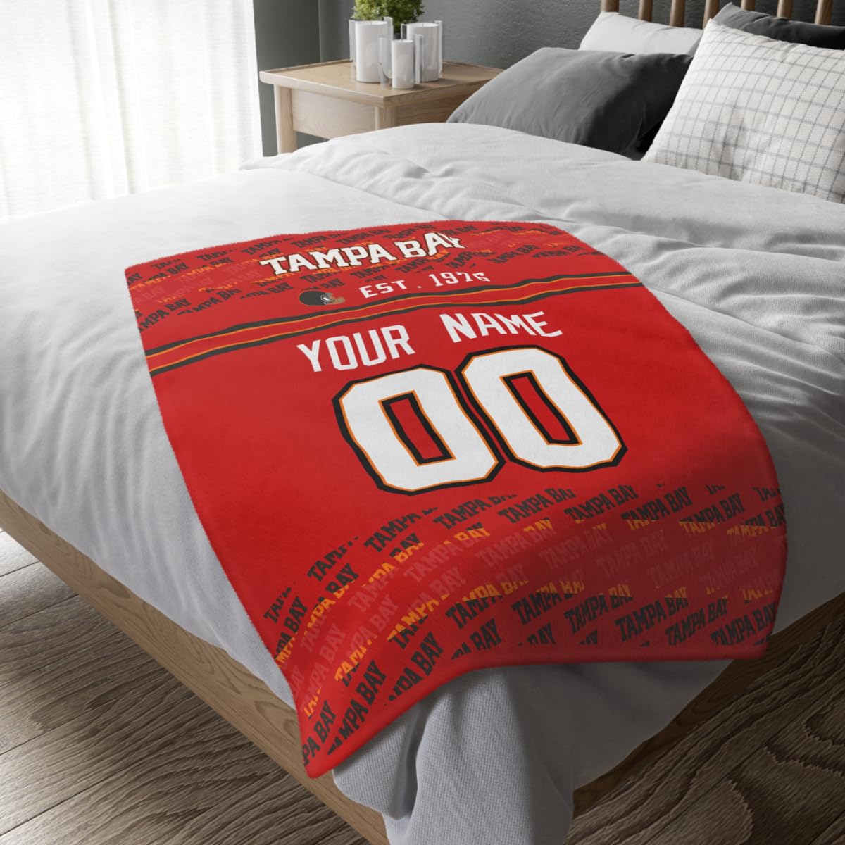 Custom Red Throw Blankets Tampa City