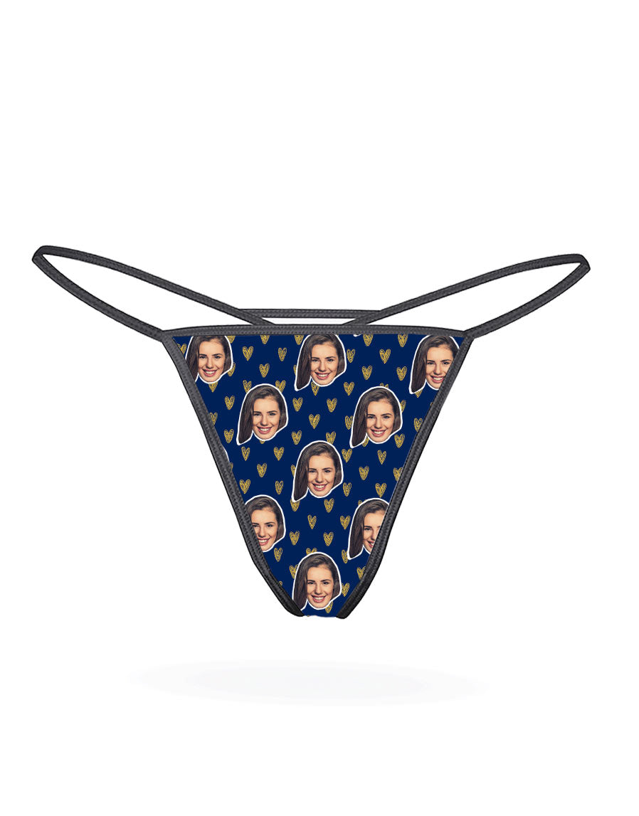 Face Hearts Thong