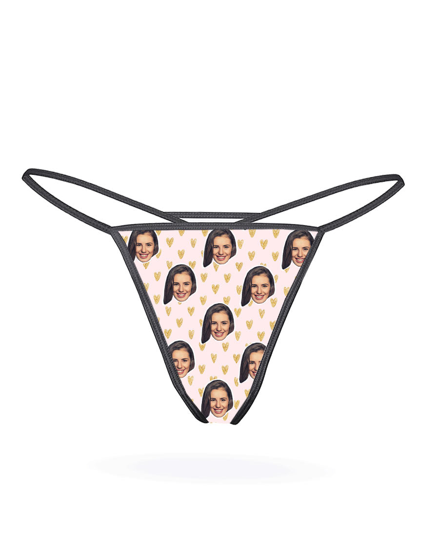 Face Hearts Thong