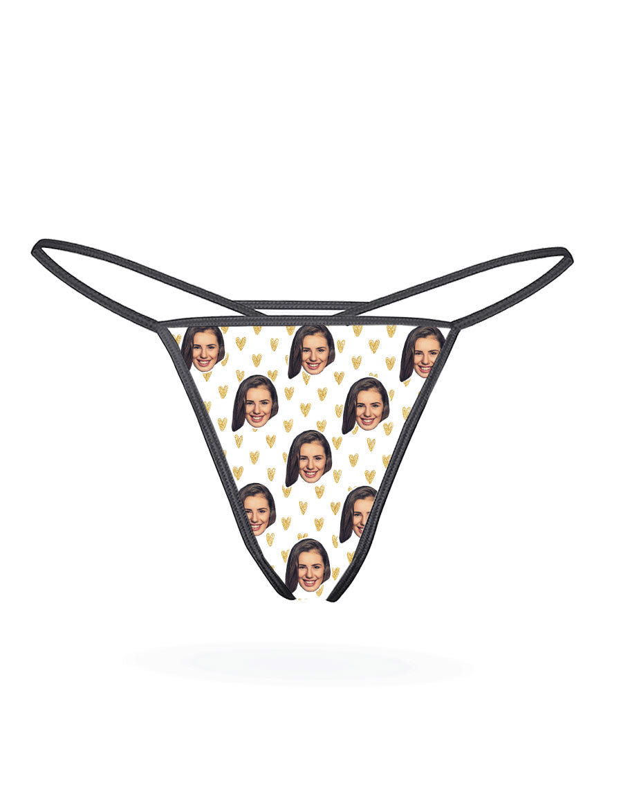 Face Hearts Thong