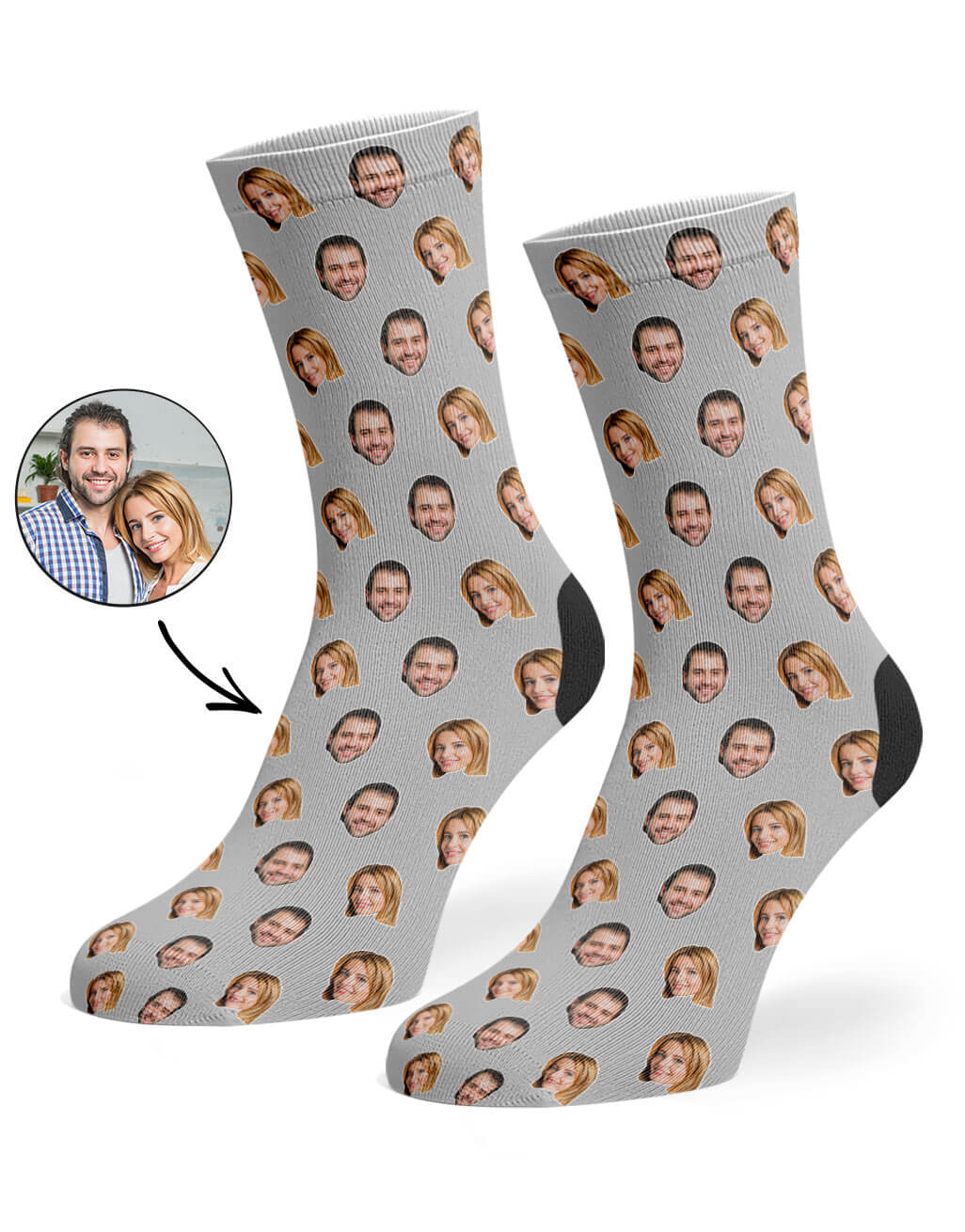 Couples Face Pattern Socks