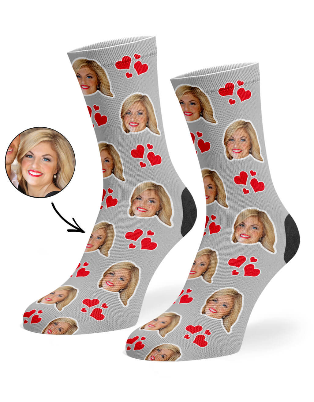 My Valentine Face Socks