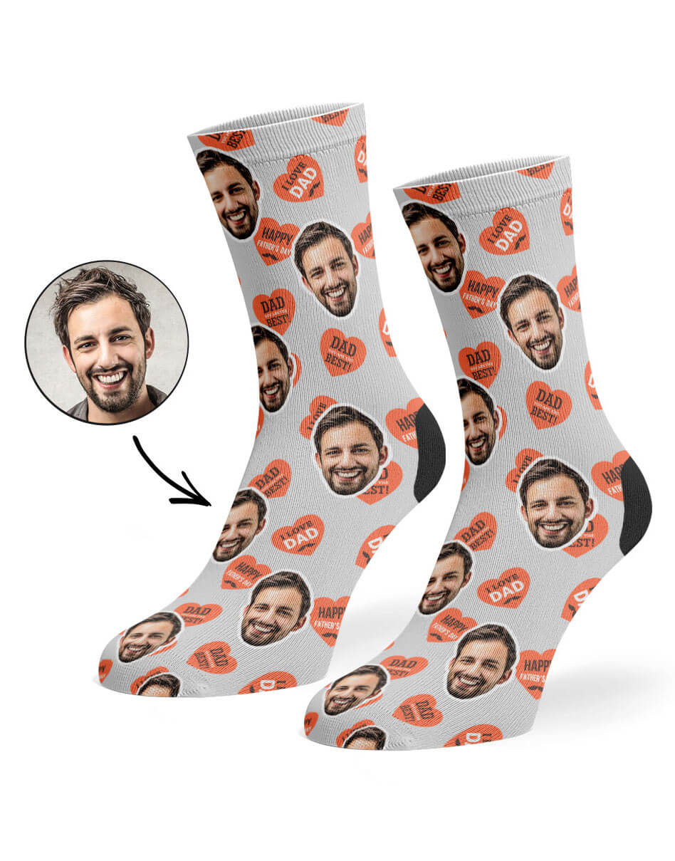 Dad Love Hearts Socks