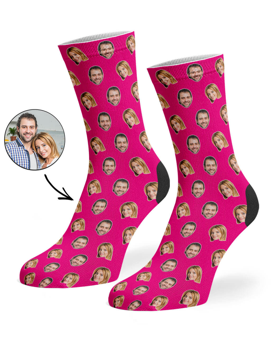 Couples Face Pattern Socks