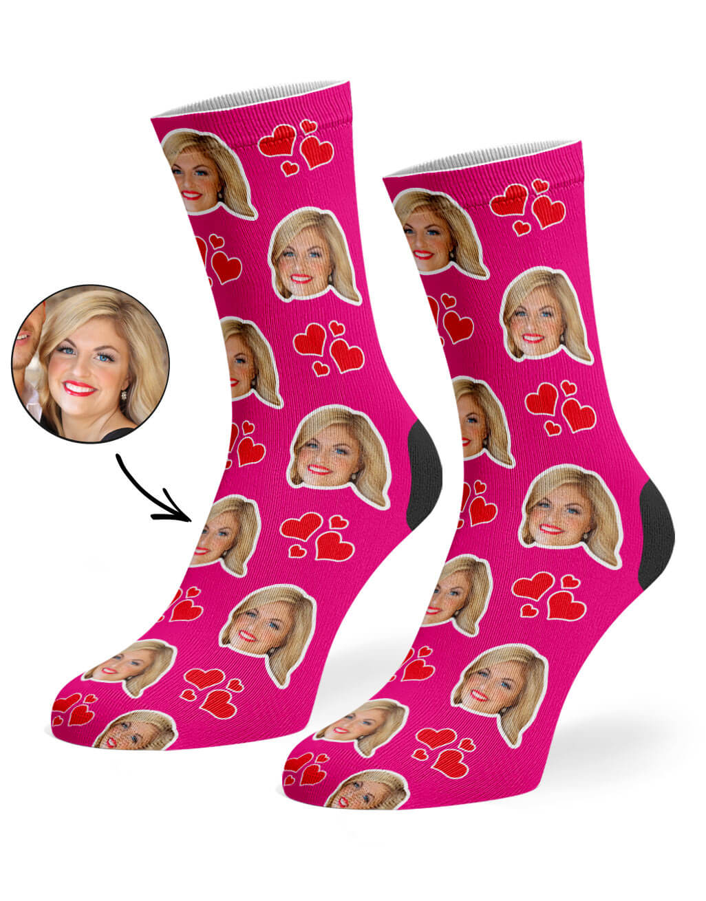My Valentine Face Socks