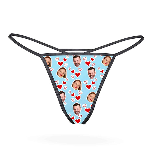 Couples Face Hearts Thong