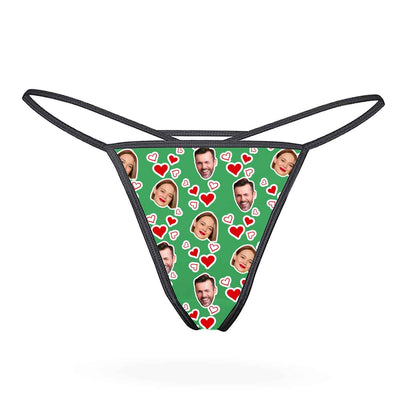 Couples Face Hearts Thong