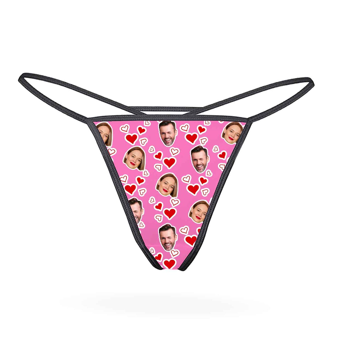 Couples Face Hearts Thong