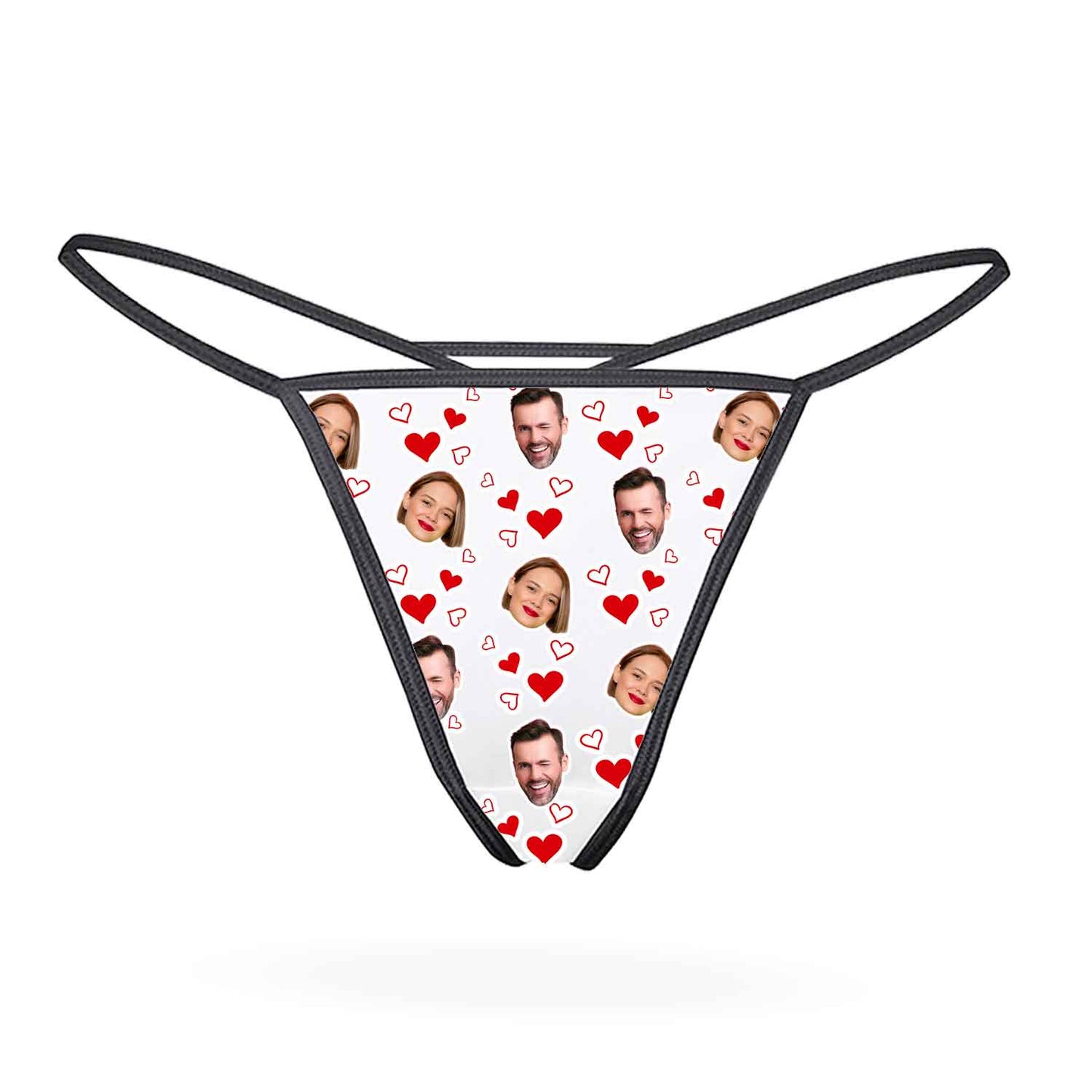 Couples Face Hearts Thong