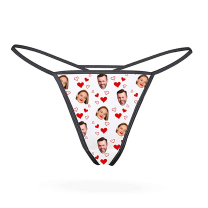 Couples Face Hearts Thong