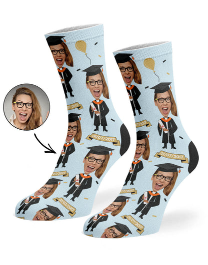 Graduation Socks Personalised With Face & Date
