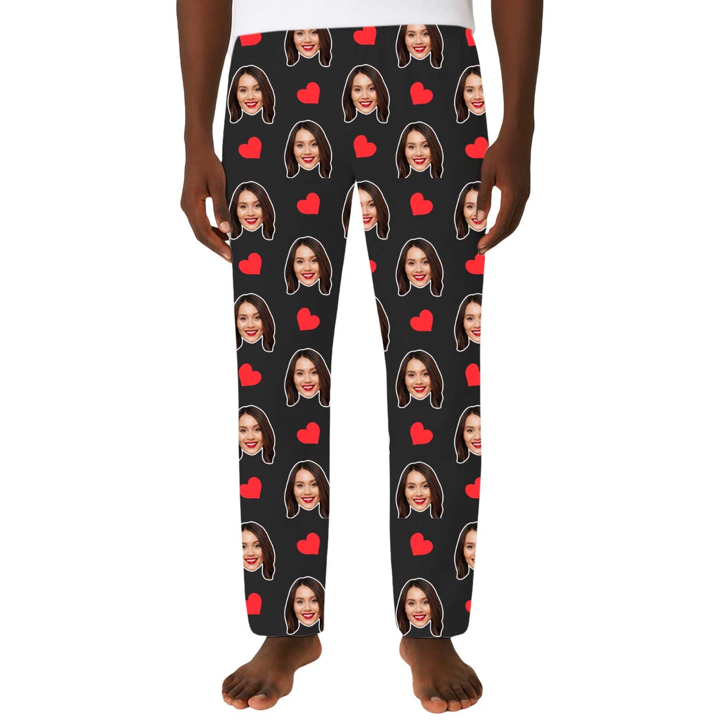 Men's Love Hearts Personalised PJ Bottoms