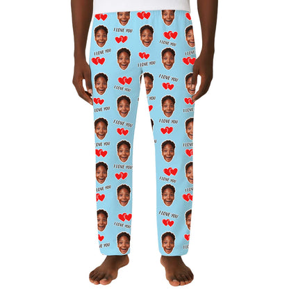 Men's I Love You Personalised PJ Bottoms