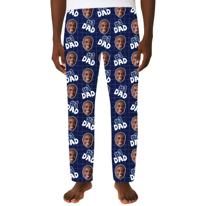 Men's Number 1 Dad Personalised PJ Bottoms
