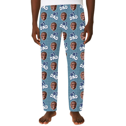 Men's Number 1 Dad Personalised PJ Bottoms