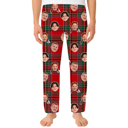 Men's Red Tartan Personalised PJ Bottoms