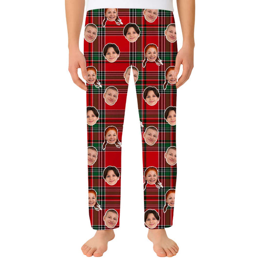 Men's Red Tartan Personalised PJ Bottoms