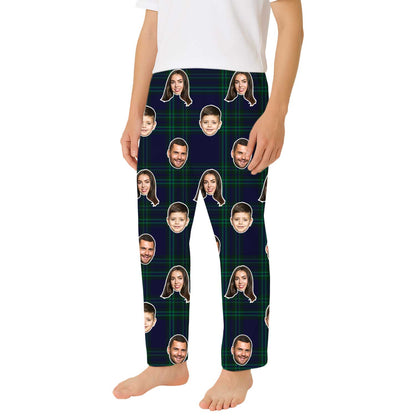 Men's Navy Tartan Personalised PJ Bottoms