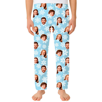 Men's Snowflake Personalised PJ Bottoms