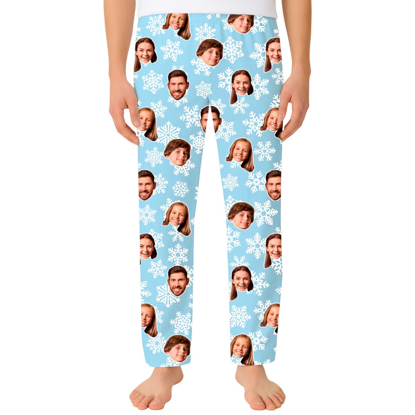 Men's Snowflake Personalised PJ Bottoms
